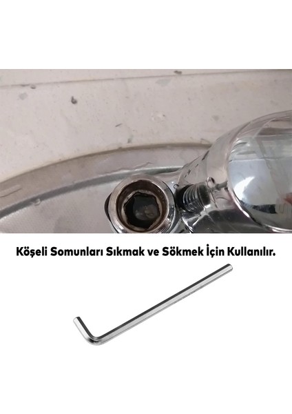 Eltos Allen Alyan Anahtar 5 mm Altıgen Vida Somun Sıkma Sökme ECA005
