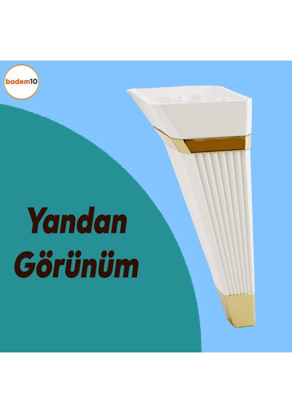 Alcazar 6'lı Set Mobilya Tv Ünitesi Koltuk Kanepe Destek Ayağı 15 Cm Beyaz Ayakları M8 Civatalı fırsatları