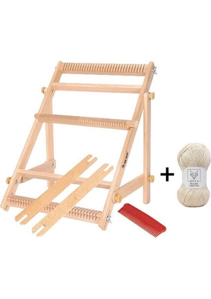 Ayaklı Ahşap Dokuma Tezgahı // 56 Kanallı + Tezgah Ipi