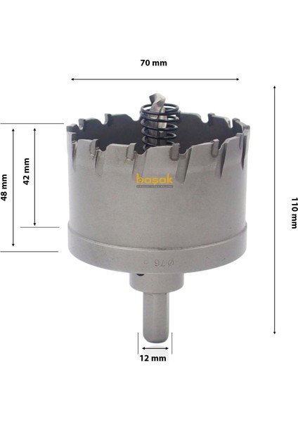 76 mm TCT Uzun Delik Testeresi HP80