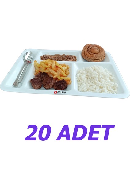 Tabldot Yemek Tepsisi 20'li - Plastik Yemek Tabağı