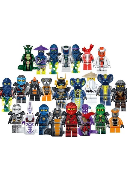 24 Adet Set Ninjago Mini Rakamlar Kai Jay Sensei Wu Master Yapı Taşları Oyuncaklar (Yurt Dışından)