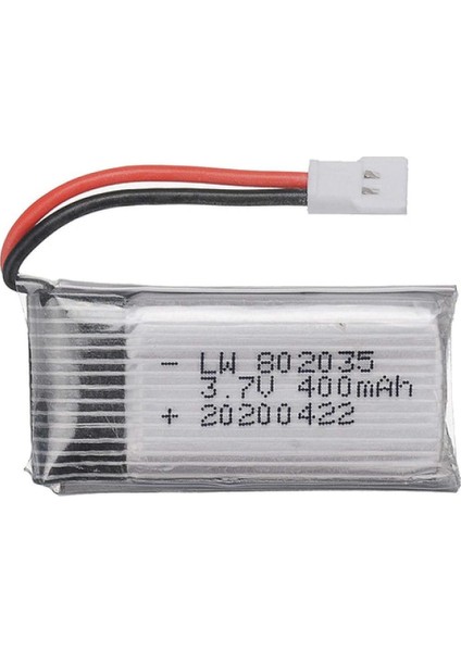 DNR Bilişim 3.7 V 400MAH Lipo -Li-Ion Pil Dron Pil Iki Pin Beyaz Soket Soket / Rc Quadcopter /rc Dronlar Için