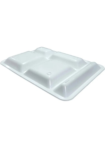 Tabldot Bölmeli Servis Tabağı - Plastik Yemek Tepsisi 25'li