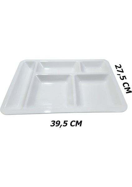 Tabldot Bölmeli Servis Tabağı - Plastik Yemek Tepsisi 25'li