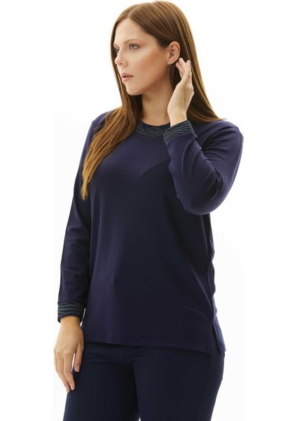 Büyük Beden Renkli Ribanalı Uzun Kol Bluz fiyatları