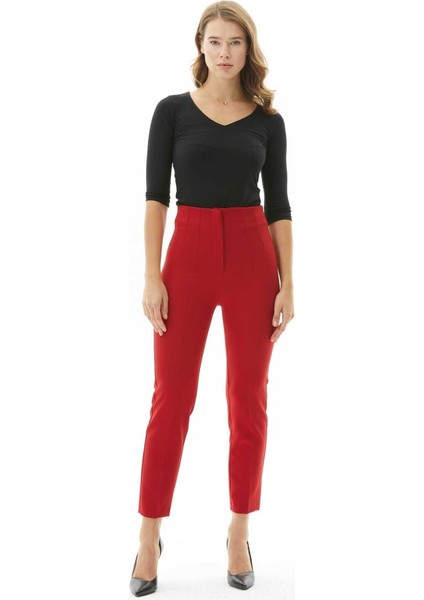 Çift Pensli Boru Paça Pantolon