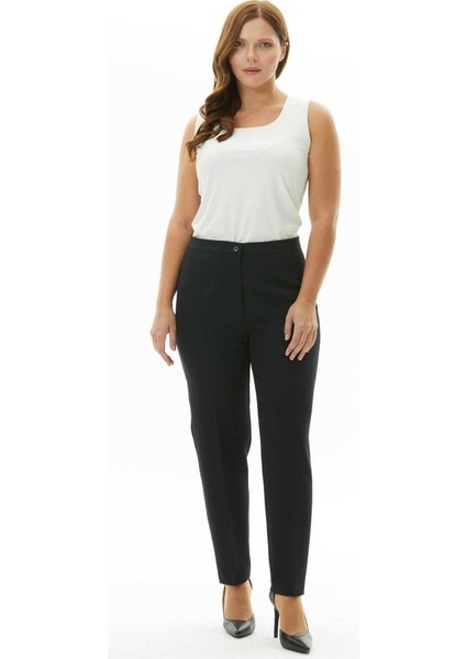 Büyük Beden Cepsiz Boru Paça Pantolon