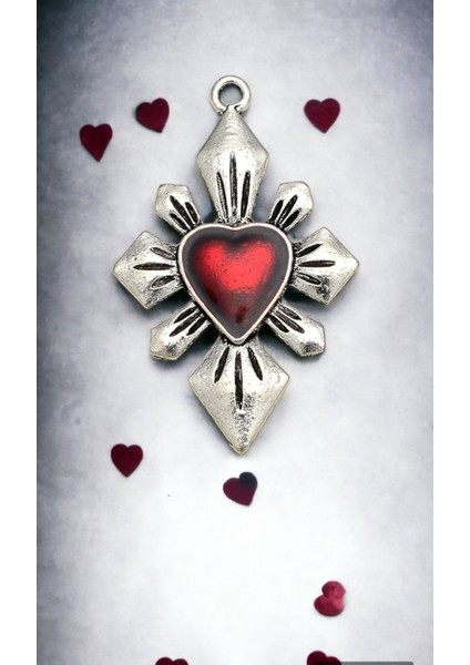 Gotik Kalp Charms Corazon Kanatlı Kolye 925 Ayar Gümüş Kaplama Doğum Günü Parti Yldönümü Hediye