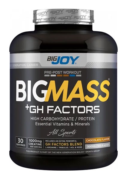 Bigmass Gh Factors Karbonhidrat Tozu 3000GR -Çikolata Aromalı