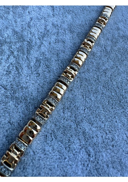 Kararmaz Altın Kaplama Kuyumcu Model On Sıra Taşlı Gold Rose Bileklik fırsatları