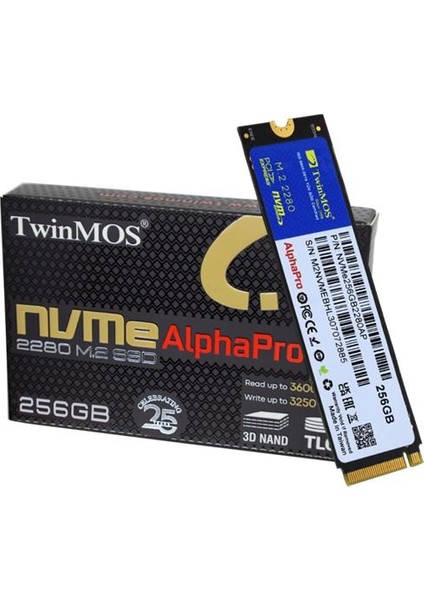 256 GB Twınmos M.2 Pcıe Nvme 3600/3250 NVME256GB2280AP