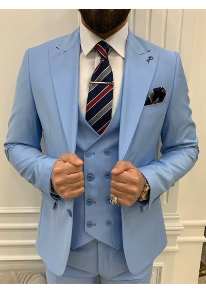 Erkek Takım Elbise Kırlangıç Yaka Italyan Kesim Slim Fit Ceket Yelek Pantolon fiyatları