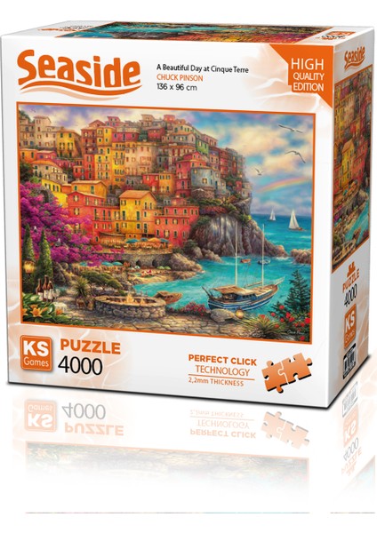 A Beautiful Day At Cinque Terre 4000 Parça Puzzle