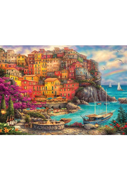 A Beautiful Day At Cinque Terre 4000 Parça Puzzle