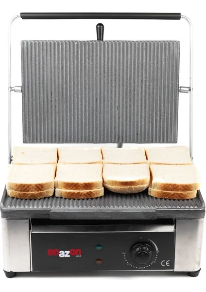 16 Dilim Elektrikli  Döküm Tost Makinesi 1550 Watt Döküm :40X27 cm Tel Fırça Hediyeli.