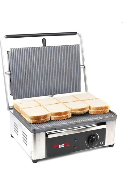 16 Dilim Elektrikli  Döküm Tost Makinesi 1550 Watt Döküm :40X27 cm Tel Fırça Hediyeli.