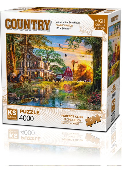 Sunset At The Farm House 4000 Parça Puzzle