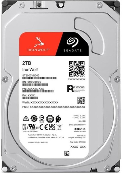 2 Tb Seagate 3.5 Ironwolf Sata3 5900RPM 64MB ST2000VN003 (Resmı Dıst Garantılı)