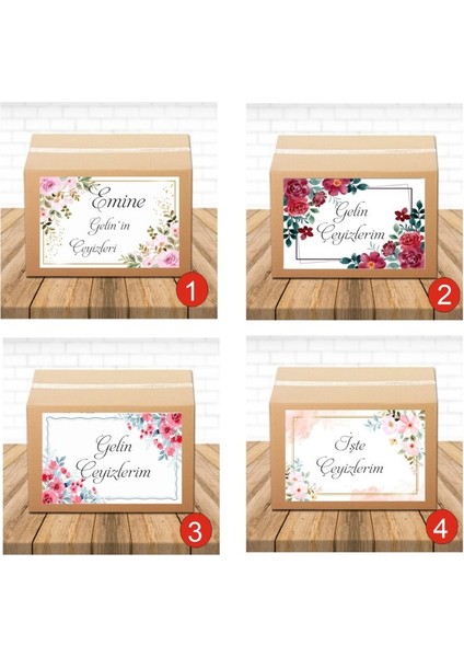 Çeyiz Kolisi Etiketi 10 Adet A3 Ebat 30X42 modelleri
