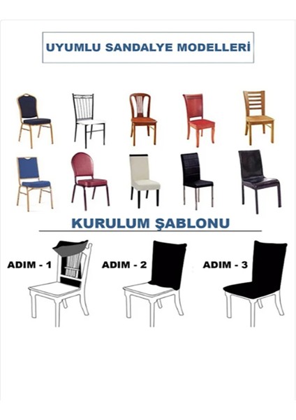 Bürümcük Lastikli Esnek (1 Adet) Sandalye Kılıfı Sandalye Örtüsü GZL00000258 fırsatları