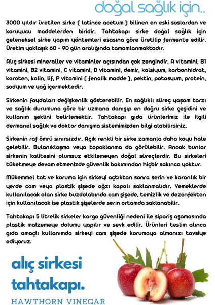 Alıç Sirkesi 5 Litre
