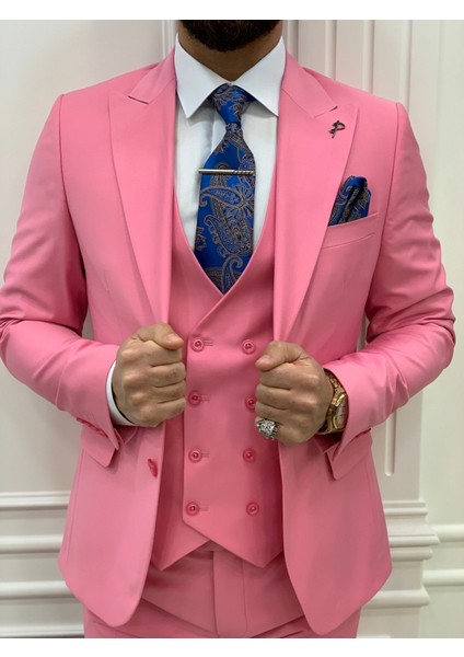 Erkek Takım Elbise Kırlangıç Yaka Italyan Kesim Slim Fit Ceket Yelek Pantolon modelleri