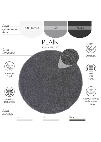 Plain Antrasit Salon Halısı Yumuşak Çocuk Odası Halısı Kesme Yolluk Koridor Halı Yuvarlak Büyük Halı fiyatları