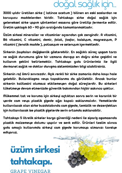 Üzüm Sirkesi 500 Mililitre