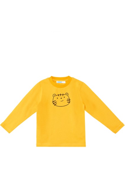 Sevimli Kedi Erkek Bebek T-Shirt Pantolon Takım modelleri