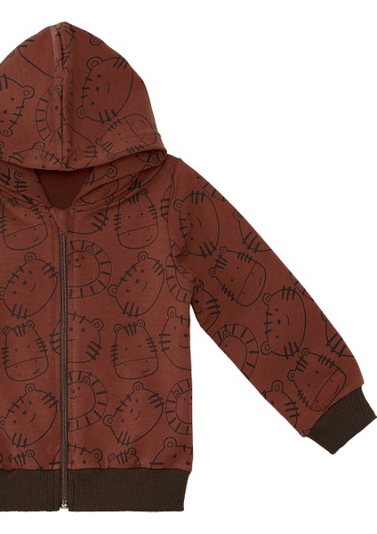 Hayvanlar Erkek Bebek Kahverengi Sweatshirt
