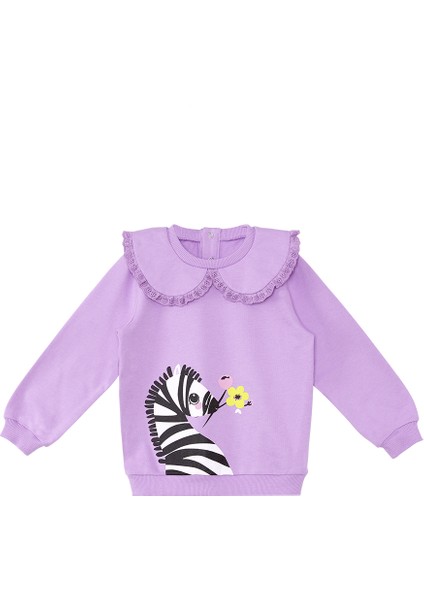 Zebra Kız Bebek Lila Sweatshirt