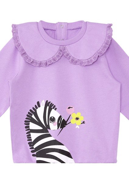 Zebra Kız Bebek Lila Sweatshirt
