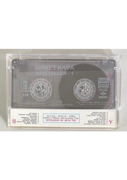 Ahmet Kaya Resitaller 1 Kaset (Orjinal Dönem Baskı)