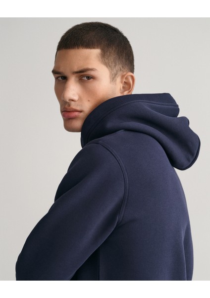 Erkek Lacivert Regular Fit Kapüşonlu Logolu Sweatshirt 2047082.433 fırsatları