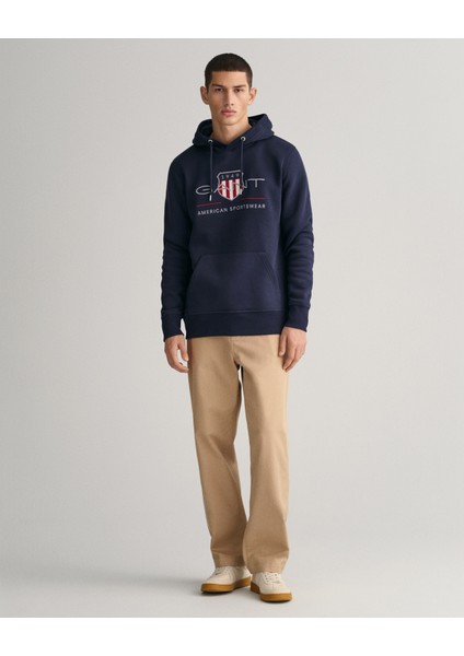 Erkek Lacivert Regular Fit Kapüşonlu Logolu Sweatshirt 2047082.433 indirimleri