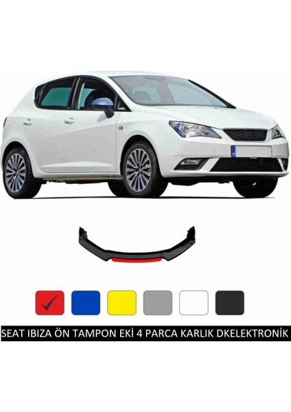 Dkelektronik Seat Ibiza Lip 4 Parça Kırmızı / Tampon Eki