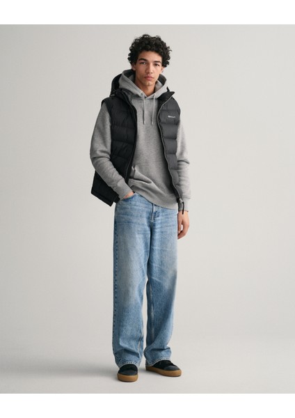 Erkek Siyah Regular Fit Kapüşonlu Yelek 7006352.5
