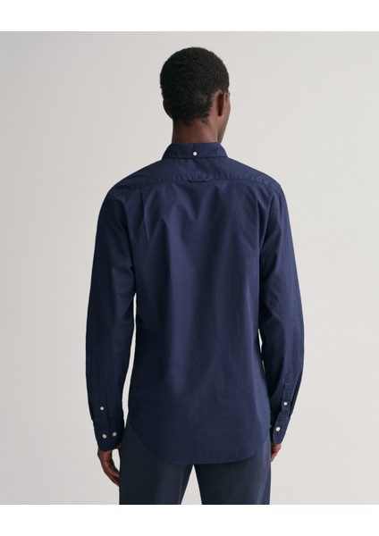 Erkek Lacivert Slim Fit Düğmeli Yaka Düz Gömlek 3000102.410 fiyatları