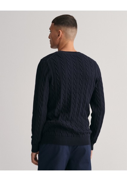 Erkek Lacivert Regular Fit Bisiklet Yaka Düz Kazak 8050601.433 fiyatları