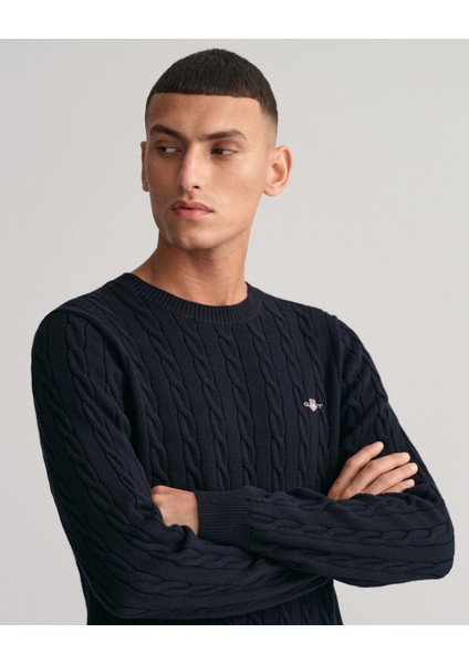 Erkek Lacivert Regular Fit Bisiklet Yaka Düz Kazak 8050601.433 fırsatları