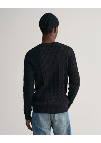 Erkek Siyah Regular Fit Bisiklet Yaka Düz Kazak 8050601.5 fiyatları
