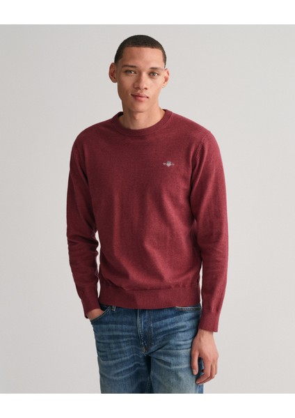 Erkek Bordo Regular Fit Bisiklet Yaka Kazak 8030561.677