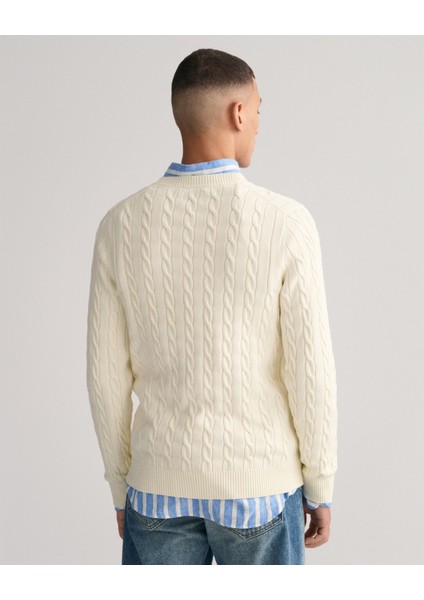 Erkek Krem Regular Fit Bisiklet Yaka Düz Kazak 8050601.130 fiyatları