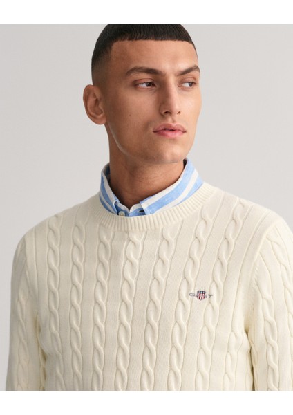 Erkek Krem Regular Fit Bisiklet Yaka Düz Kazak 8050601.130 modelleri