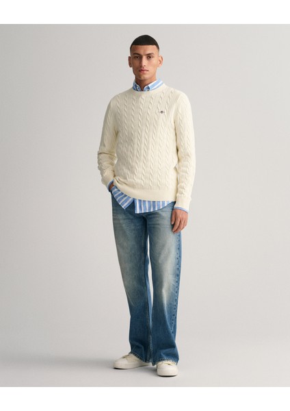 Erkek Krem Regular Fit Bisiklet Yaka Düz Kazak 8050601.130 fırsatları