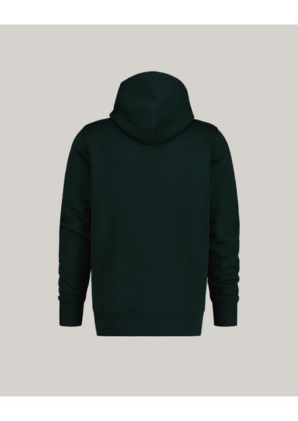 Erkek Yeşil Regular Fit Kapüşonlu Logolu Sweatshirt 2047084.374
