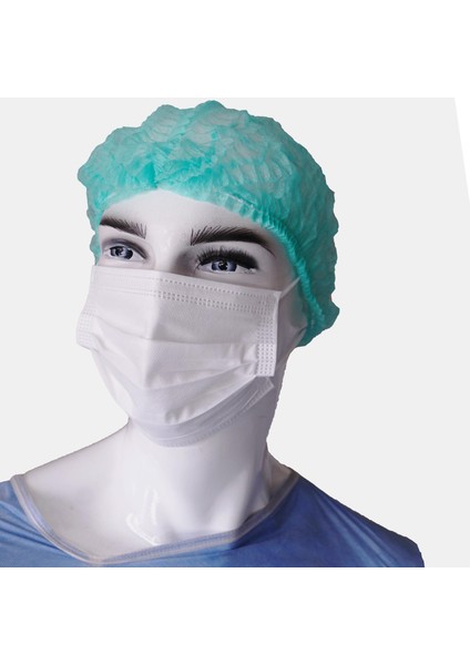 Mask Ok Maskok 3 Katlı Telli Beyaz Koruyucu Maske 50 Adet