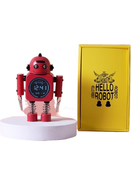 Sessiz Robot Çalar Saat Dijital Ekran Yaratıcı Metal Çalar Saat (Yurt Dışından)