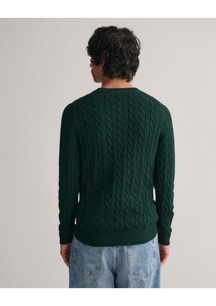 Erkek Yeşil Regular Fit Bisiklet Yaka Düz Kazak 8050601.374 fiyatları